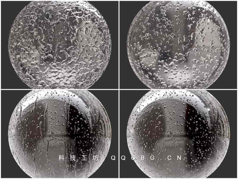 107+雨滴形状透明光泽度丰富细节层次材质高清贴图