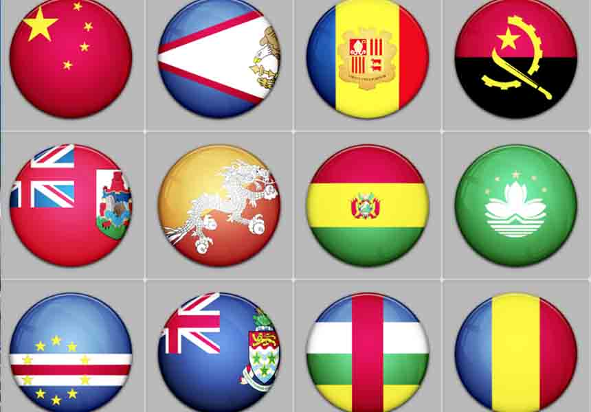 69+国家图标国际设计元素PNG格式素材图片