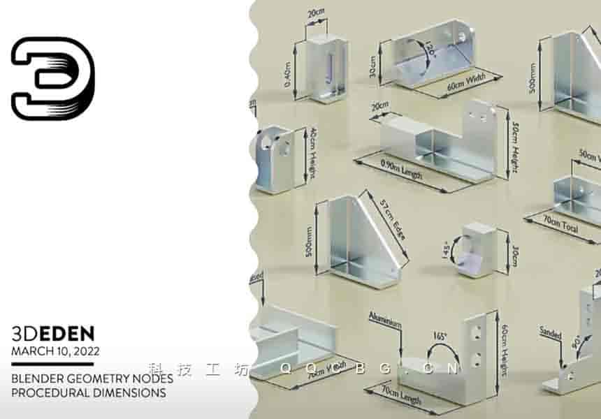 模型尺寸测量标注 Geometry Nodes Dimensions System v4.4