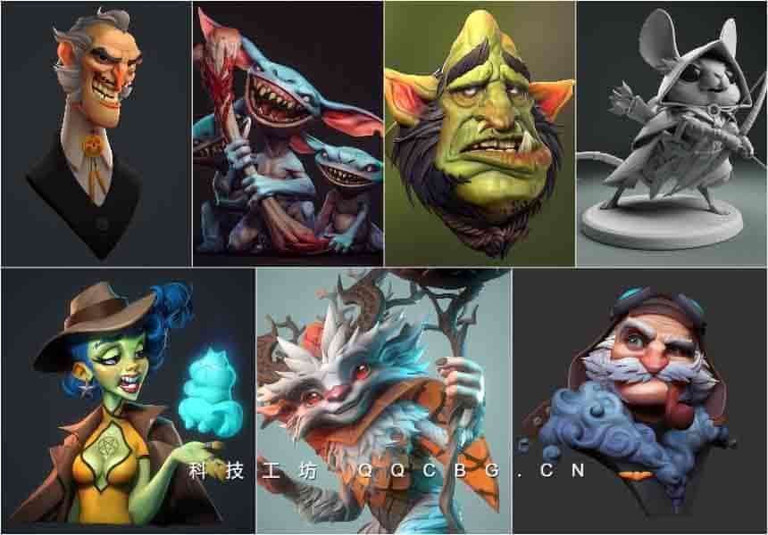 风格化模型女巫哥布林游侠巨魔zbrush雕刻过程参考 7